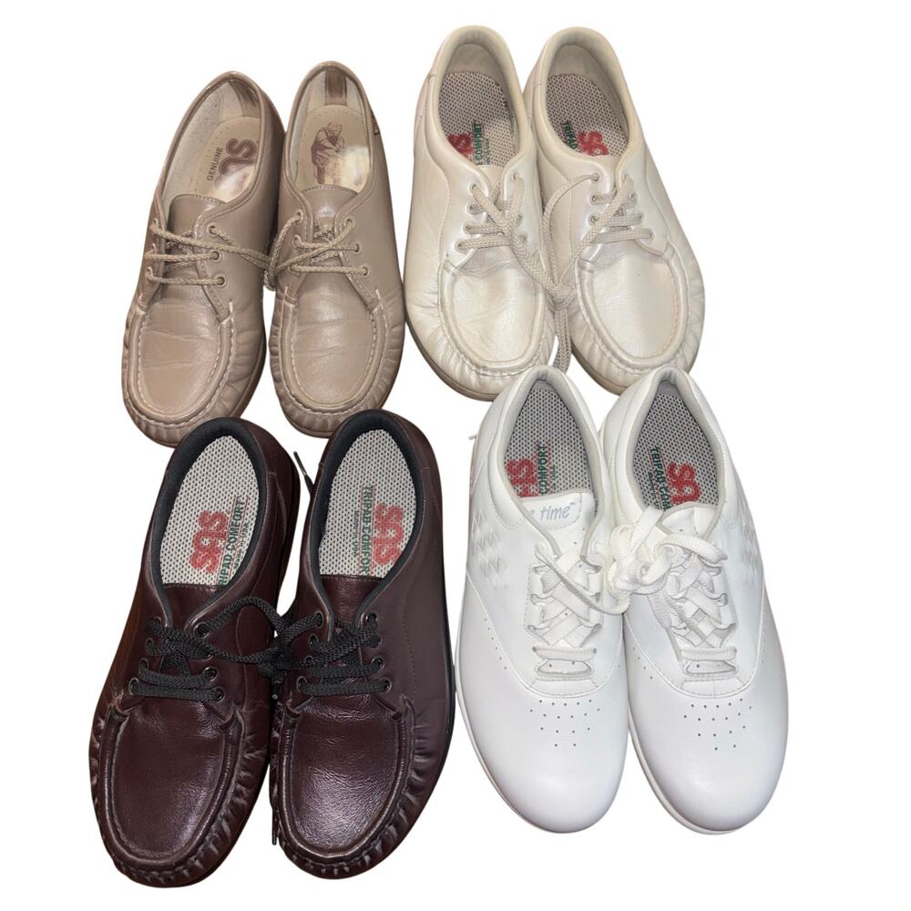 SAS NOLA womens leather take time loafers free time walking shoe lot of 4 size 6